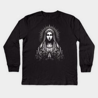 Gothic Aesthetic Virgin Mary Kids Long Sleeve T-Shirt